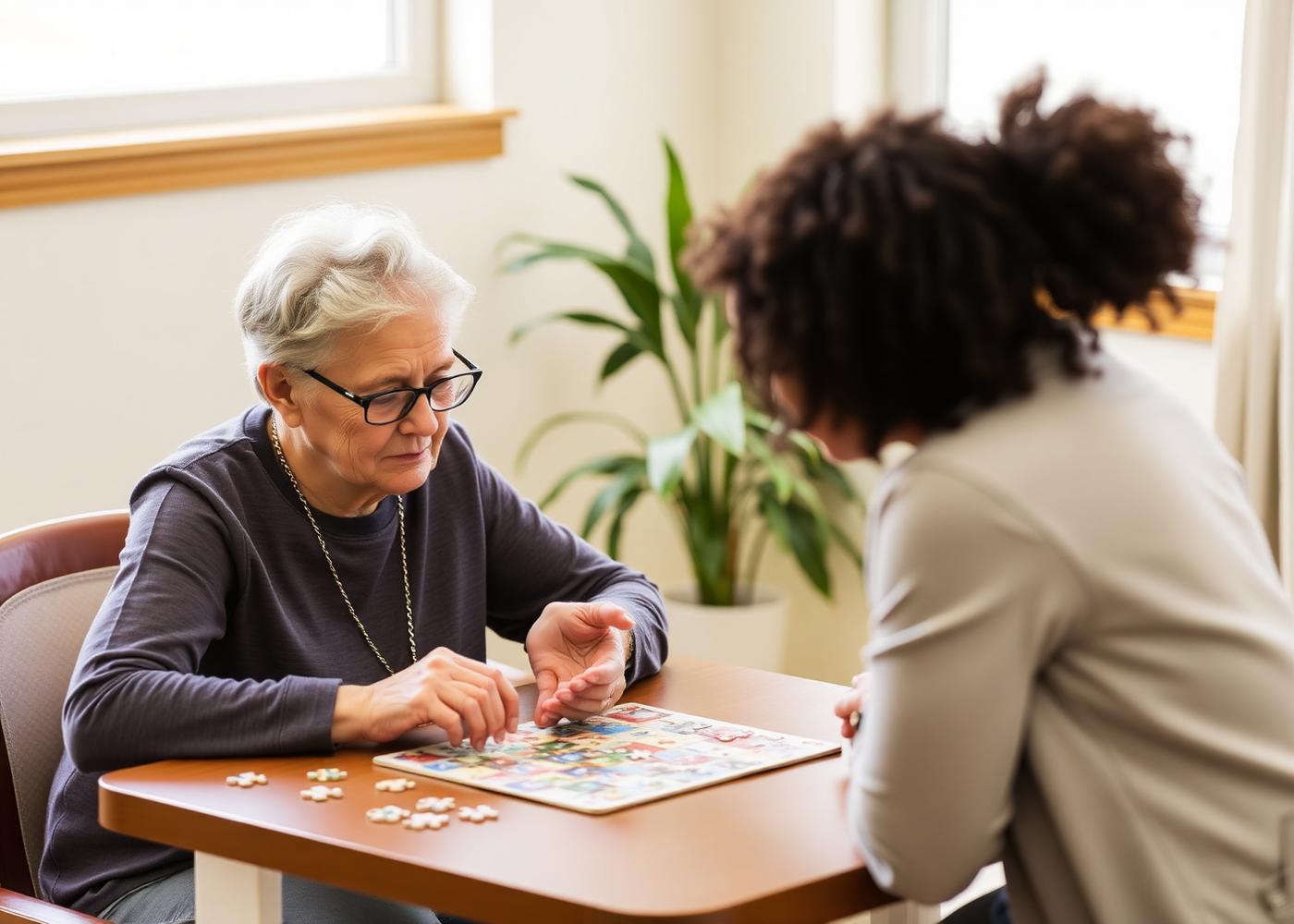 Caregiver assisting a resident into a vehicle